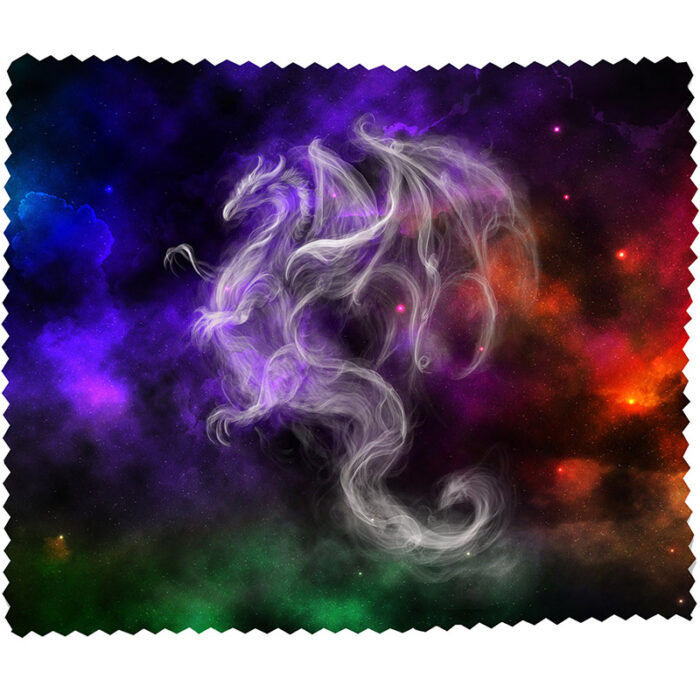 Gamuza dragón de humo con fondo Galaxy de colores